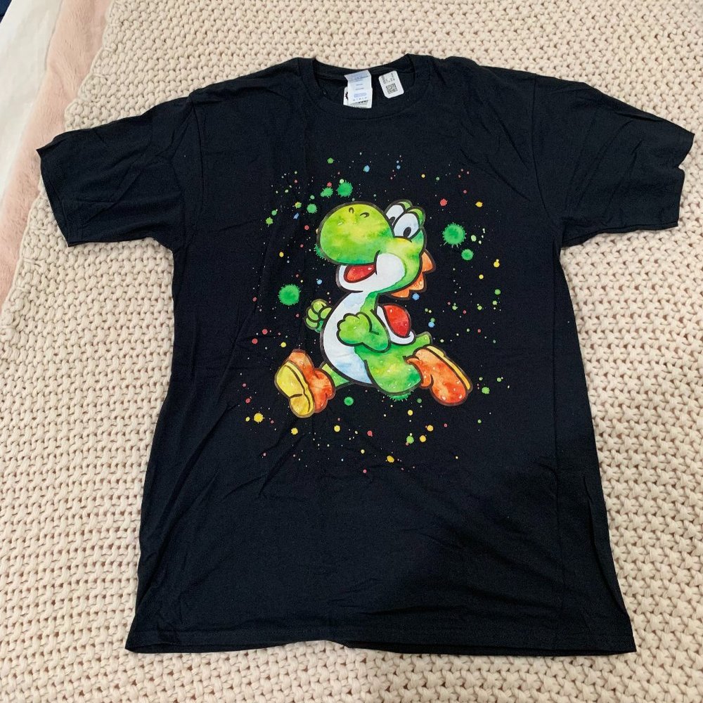 NWT - Neon Paint-Splatter Yoshi T-Shirt - Size M